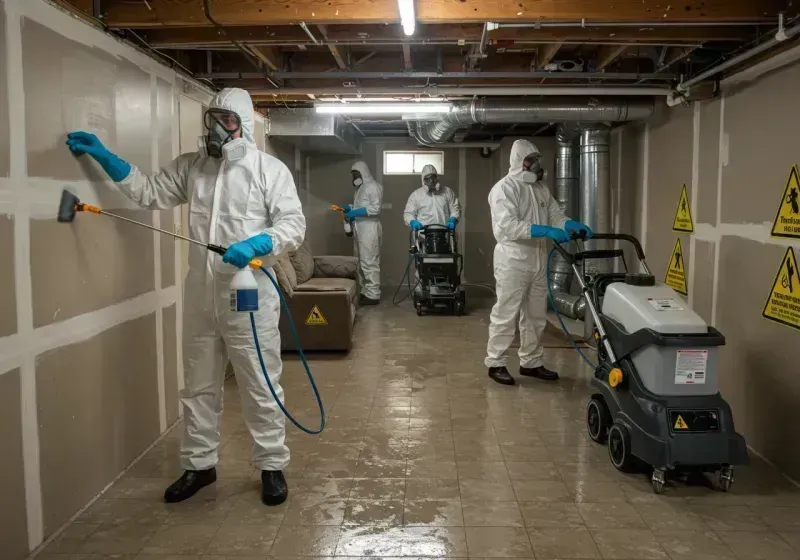 Basement Moisture Removal and Structural Drying process in Butler, PA